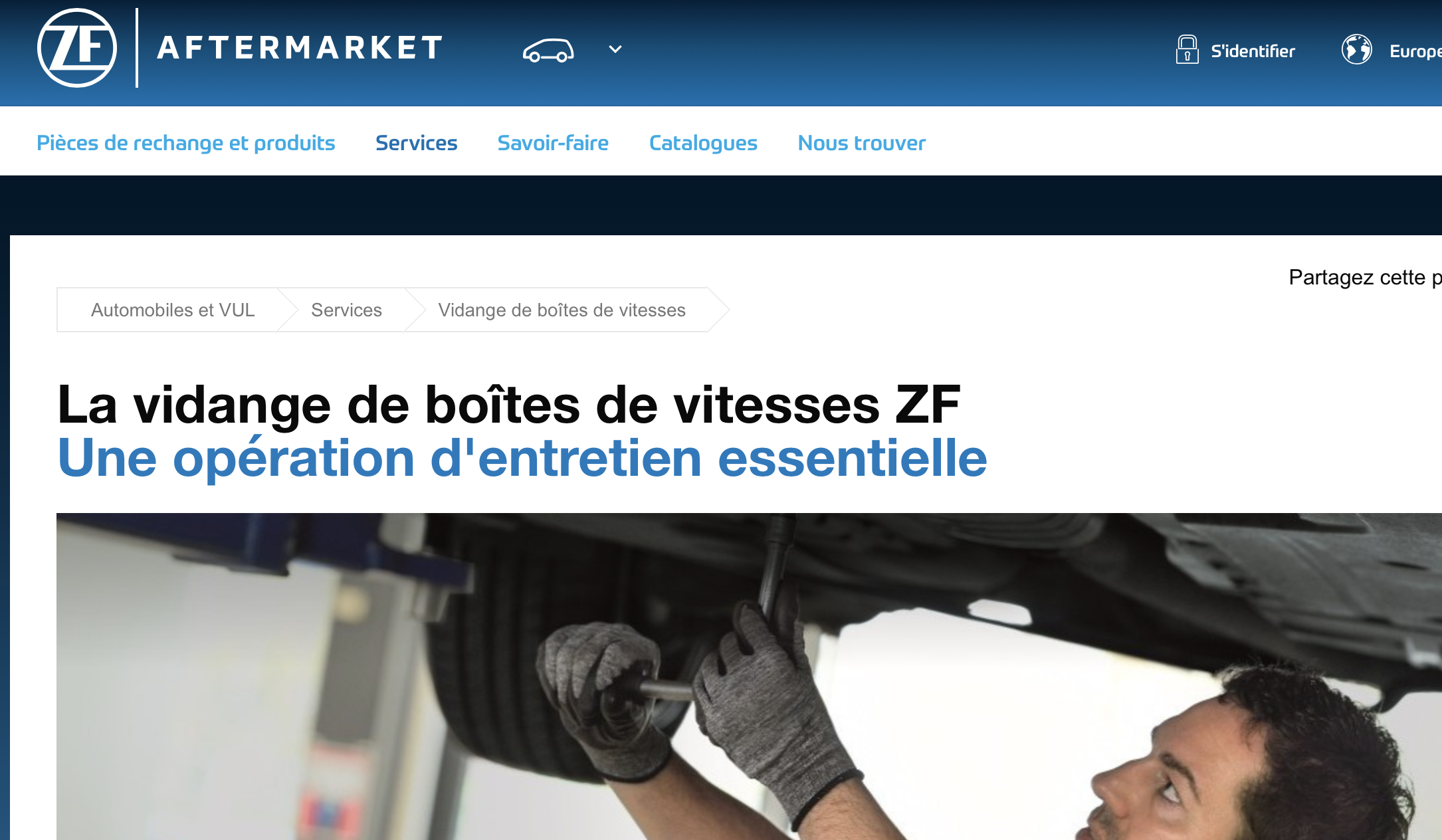 Entretien de boite de vitesse automatique ZF