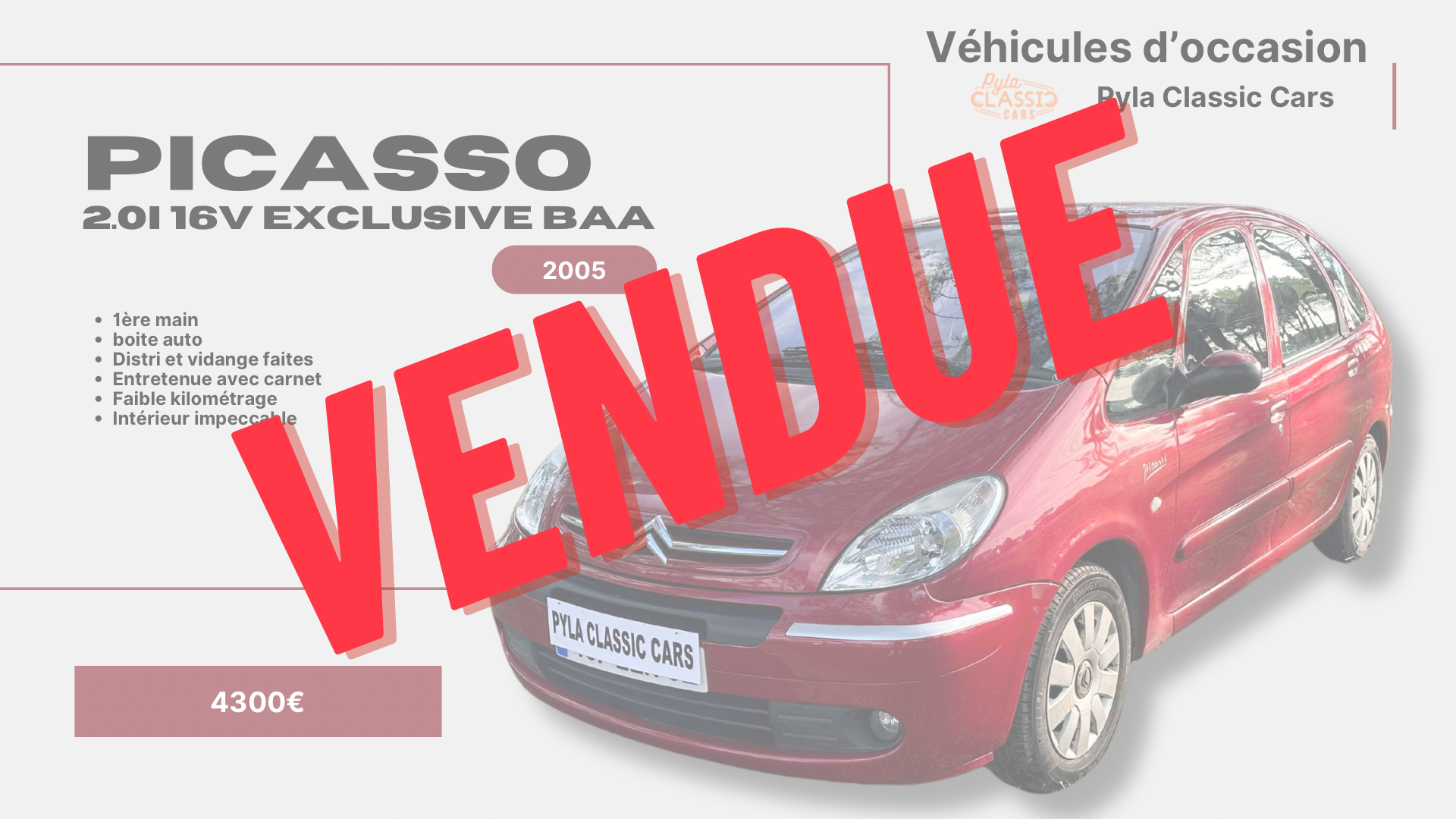 À vendre Citroën Picasso, entretenu, 1ère main à 4300€